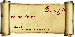 Baksa Ábel névjegykártya