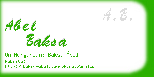 abel baksa business card