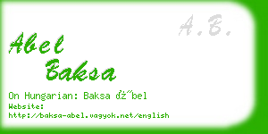 abel baksa business card